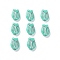 Plating Opaque Acrylic Beads, Metal Enlaced, Tulip, Aquamarine, 16x11.5x7mm, Hole: 2mm, about 670pcs/500g