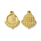 PVD Vacuum Plating 304 Stainless Steel Pendant Cabochon Settings, Fan, Golden, Tray: 9.5mm, 19.5x16x2.5mm, Hole: 1.6mm