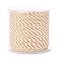 4-Ply Polycotton Cord, Handmade Macrame Cotton Rope, with Gold Wire, for String Wall Hangings Plant Hanger, DIY Craft String Knitting, Beige, 1.5mm, about 21.8 yards(20m)/roll