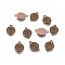 Alloy Pendants, Lead Free and Cadmium Free, Flat Round with Flower, Antique Bronze, 17x11x2mm, Hole: 1.5mm