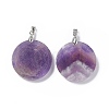 Natural Amethyst Pendants G-P491-03P-01-2