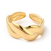 Ion Plating(IP) 304 Stainless Steel Twist Rope Shape Open Cuff Ring for Women RJEW-E063-06G-2