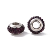 Rondelle 304 Stainless Steel Polymer Clay Rhinestone European Beads GPDL-P003-14-1