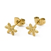 Ion Plating(IP) 304 Stainless Steel Snowflake Stud Earrings for Women EJEW-I281-34G-1