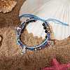 Sparkling Glass Seed Beads 5 Layered Anklet AJEW-SW00006-03-3