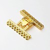 9 Strands Alloy and Brass Fold Over Clasps X-PALLOY-N0112-04G-2