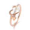 Crystal Rhinestone Heart with Arrow Finger Ring RJEW-D120-18B-RG-1