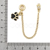 Rack Plating Paw Print Alloy Black Enamel European Safety Chains FIND-C055-05G-01-3