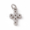 Brass Micro Pave Clear Cubic Zirconia Charms ZIRC-F132-63P-2