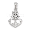 304 Stainless Steel Micro Pave Cubic Zirconia Pendants STAS-D112-03P-06-1