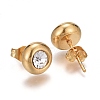 Ion Plating(IP) 304 Stainless Steel Stud Earrings EJEW-L251-A01-G-2