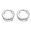 Brass Micro Pave Cubic Zirconia Huggie Hoop Earring Findings X-KK-T063-013P-NF-1