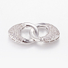 Brass Micro Pave Cubic Zirconia Interlocking Clasps ZIRC-L067-31-P-NR-1