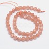 Natural Sunstone Beads Strands G-M262-8mm-06-2