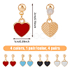 4 Pairs 4 Colors Alloy Enamel Dangle Stud Earrings EJEW-FI0003-05-2