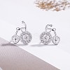 Brass Micro Pave Clear Cubic Zirconia Stud Earrings EJEW-BB61226-A-2