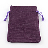Polyester Imitation Burlap Packing Pouches Drawstring Bags X-ABAG-R005-18x13-10-1