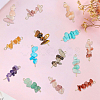 30Pcs 304 Mixed Gemstone Chip Beaded Connector Charms PALLOY-BM00004-7