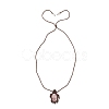 Natural Rose Quartz Tortoise Pendant Necklace NJEW-K258-02F-1