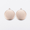 Ion Plating(IP) 304 Stainless Steel Pendant Cabochon Settings LS-X-STAS-F135-02RG-2
