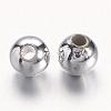 Chunky Silver Plated Acrylic Round Spacer Beads for Kids Jewelry X-PL681-1-2