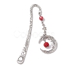 Alloy Moon Pendant Bookmark AJEW-JK00296-3