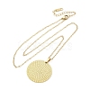 Flat Round 304 Stainless Steel Pendant Necklaces NJEW-M096-28G-2