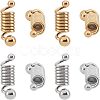 8Pcs 2 Colors 304 Stainless Steel Coil Cord Ends STAS-UN0026-64-1