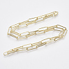 Brass Flat Oval Paperclip Chain Necklace Making MAK-S072-07B-LG-2