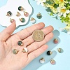 4Pcs 4 Styles Natural White Jade & Green Aventurine & Ruby in Zoisite Flat Round Charms G-YW0002-63-5