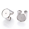 Non-Tarnish 304 Stainless Steel Open Cuff Finger Ring Cabochon Settings STAS-T060-03P-4