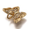 Brass Micro Pave Clear Cubic Zirconia Charms ZIRC-B002-47-4