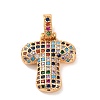 Brass Micro Pave Cubic Zirconia Pendants KK-C076-29T-G02-1
