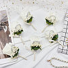 Cloth Rose Flower Boutonniere Brooch with Rhinestone LS-AJEW-WH0258-294C-7