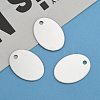 Tarnish Resistant 201 Stainless Steel Oval Stamping Blank Tag Pendants STAS-S031-04-6