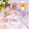 4 Rolls 4 Colors Printed Organza Ribbons SRIB-PH0001-30-4