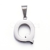 Non-Tarnish 304 Stainless Steel Letter Pendants X-STAS-H127-Q-P-1