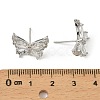 Brass Micro Pave Clear Cubic Zirconia Stud Earring Findings KK-C107-10P-3