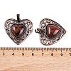 Natural Mahogany Obsidian Peach Love Heart Pendants G-G158-01-07-3