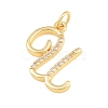 Brass Micro Pave Clear Cubic Zirconia Pendants CU-CBA7939-01U-G-2