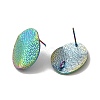 Ion Plating(IP) 304 Stainless Steel Stud Earrings Findings STAS-B041-06MC-1