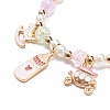 Colorful Alloy Enamel Cute Charms Bracelet BJEW-JB08661-05-4