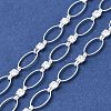 Handmade Brass Pave Clear Cubic Zirconia Oval Link Chains CHC-G027-02S-1