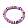 5Pcs 5 Color Polymer Clay Heishi Surfer Stretch Bracelets Set BJEW-JB09862-3