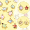 20Pcs 4 Styles Alloy Glass Pendants FIND-YW0011-90-2
