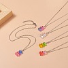 Resin Bear Pendant Necklace NJEW-JN04251-2