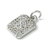 Rack Plating Brass Micro Pave Clear Cubic Zirconia Charms KK-G501-01S-P-2
