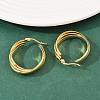 304 Stainless Steel Triple Twist Ring Stud Earrings EJEW-P324-08G-2