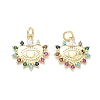 Brass Micro Pave Colorful Cubic Zirconia Pendants KK-K428-07G-1