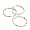 Natural Amazonite Beaded Stretch Bracelets BJEW-D446-A-31-1